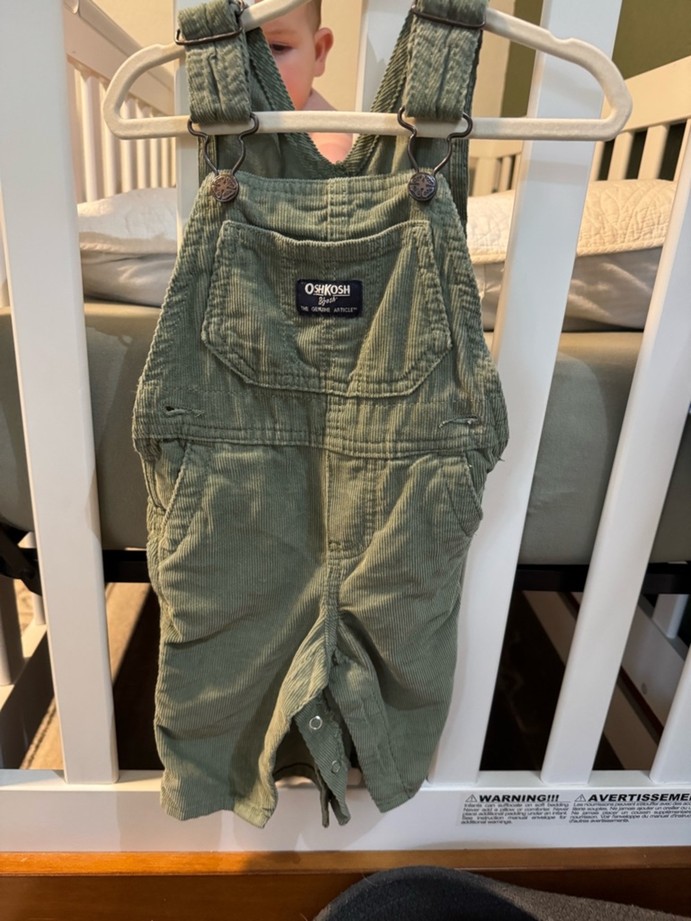 OshKosh B'gosh Sage Green Corduroy Baby Overalls